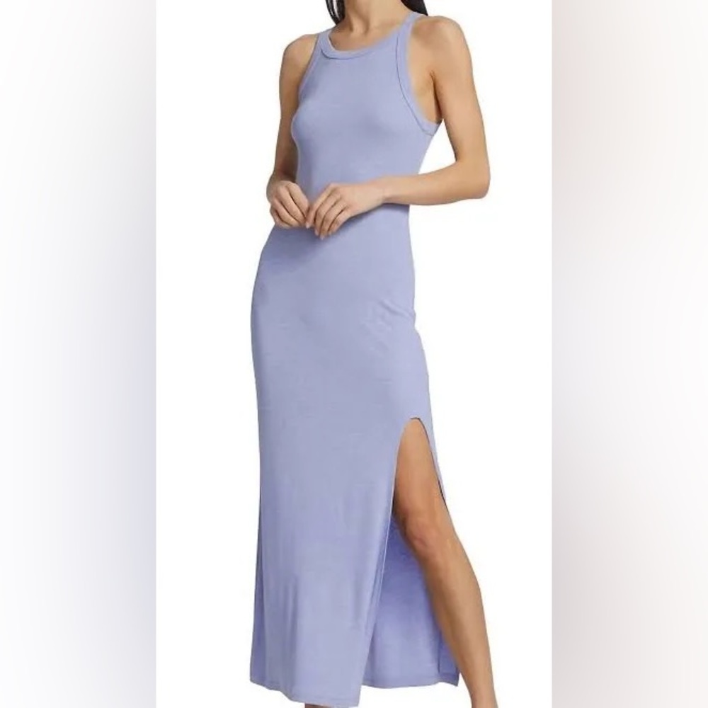 LNA Candi Ribbed Maxi Dress In Heather Iris